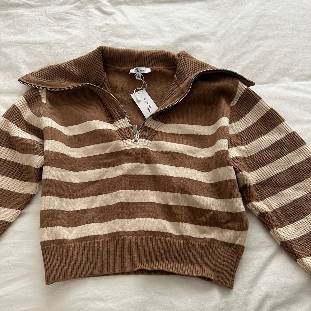 half zip wide collar sweater
